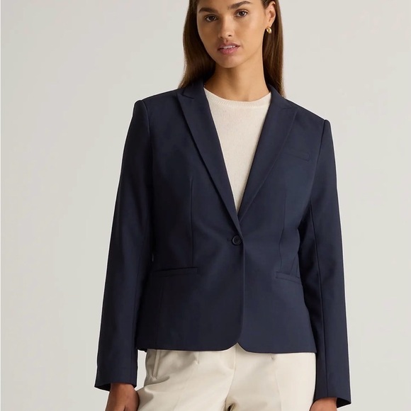 Quince Jackets & Blazers - Quince Italian Wool Tailored Navy Lux Blazer Size X-Large